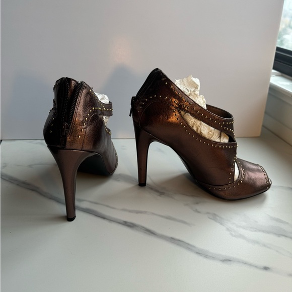 Gold sandals stiletto size 9 - Picture 2 of 6